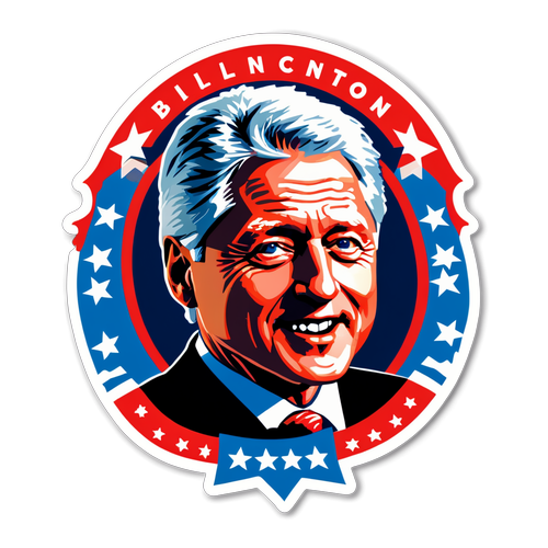 Scopri il Nostro Esclusivo Sticker di Bill Clinton: Un Omaggio all'Icona Presidenziale Americana!