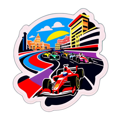 Monaco Grand Prix in Cartoon Style