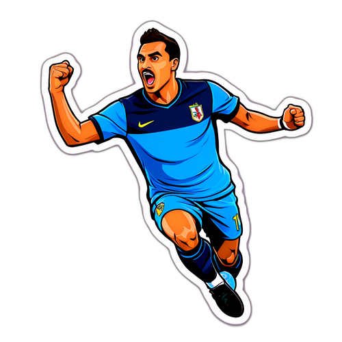 Adesivo Engraçado de Vitor Roque Dançando Após um Gol
