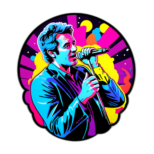 Aufkleber von Ross Antony bei einem Konzert