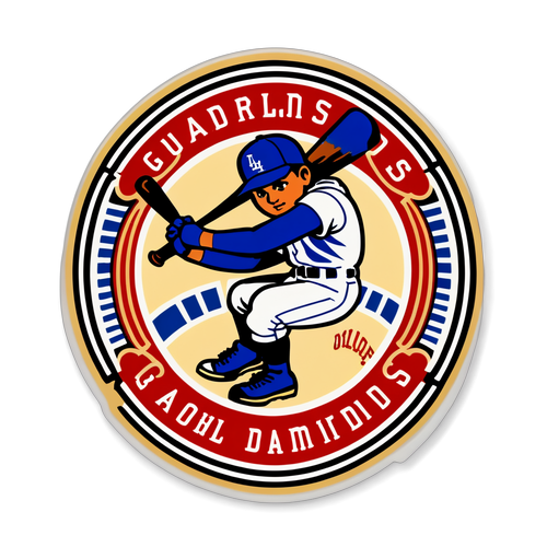 Vintage Baseball Sticker ng Guardians at Dodgers