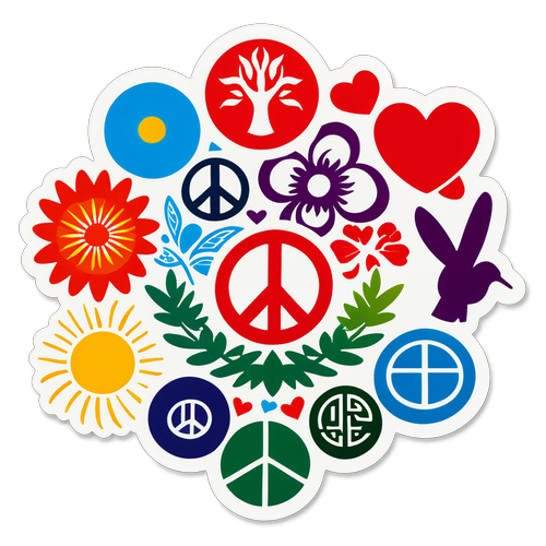 多文化主义的和平与爱象征