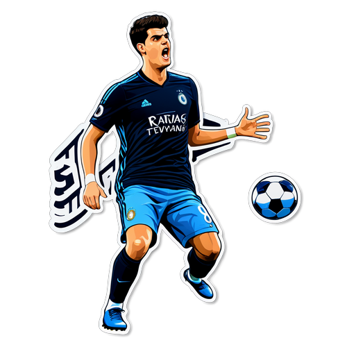 Morata con Stile: La Sua Magica Azione Immortalata in un'Illustrazione Iconica!