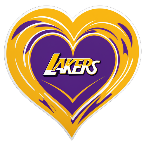 Sticker ng Lakers na may Pusong Motif