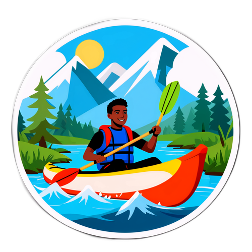 Autocollant de Patrick Habirora en kayak