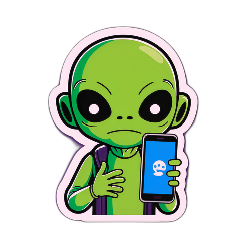 Reddit-alien med smartphone