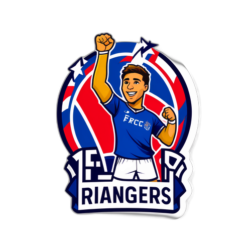 Sticker ya FC Rangers Ikionesha Mchezaji Akiangazia Goli