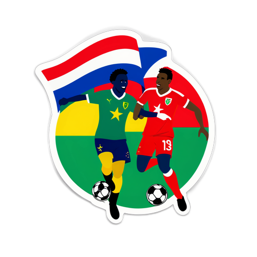 Ilustración de un partido de fútbol entre Panamá y Jamaica
