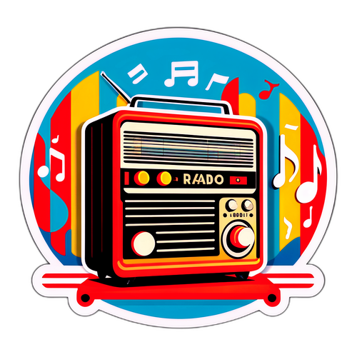 Retro stijl radio met RTBF-logo