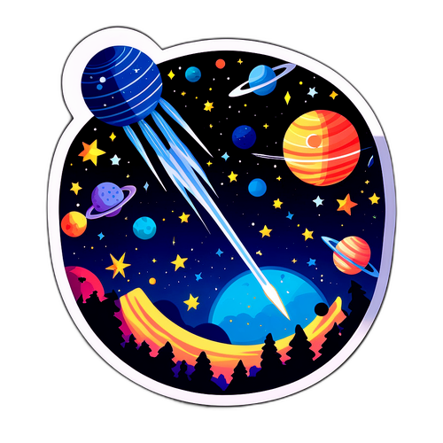 Nálepka s astronomickým tématem Perseid 2025