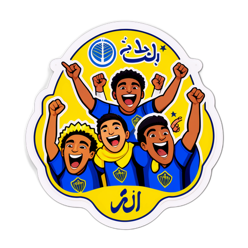 Autocolant vesel și jucăuș cu fanii Al Nassr