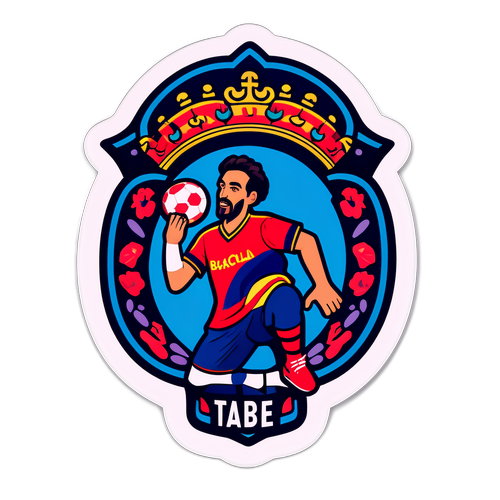 Barcelona-tema klistermærke med spanske elementer