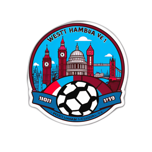 Stiker Vintage Bola Sepak West Ham vs Chelsea