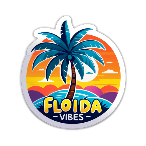 Breng de Zon in Huis met Onze 'Florida Vibes' Sticker - Perfect voor Elke Ruimte!