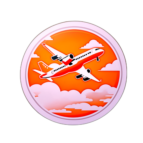 Avion stylisé easyJet au soleil couchant