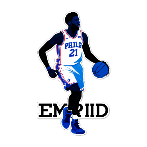 Unlock the Power of Minimalism: The Jaw-Dropping Joel Embiid Basketball Sticker You Can't Miss!