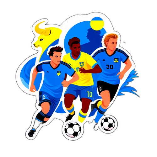 Dynamická ilustrace fotbalistů z Malmö