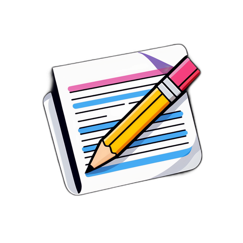 토익 시험지와 연필 디자인 스티커