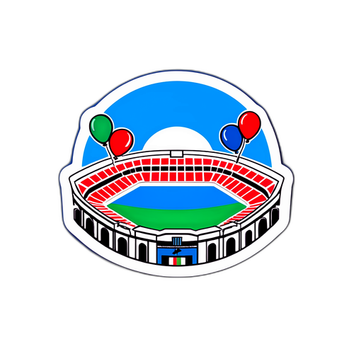 Sticker af Napolis stadion med fans