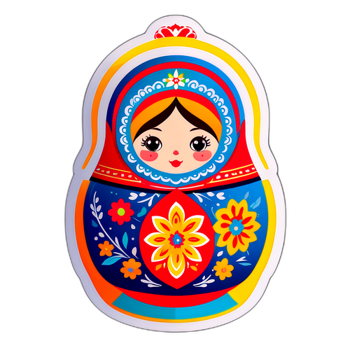 परंपरागत रूसी गुड़िया स्टिकर
