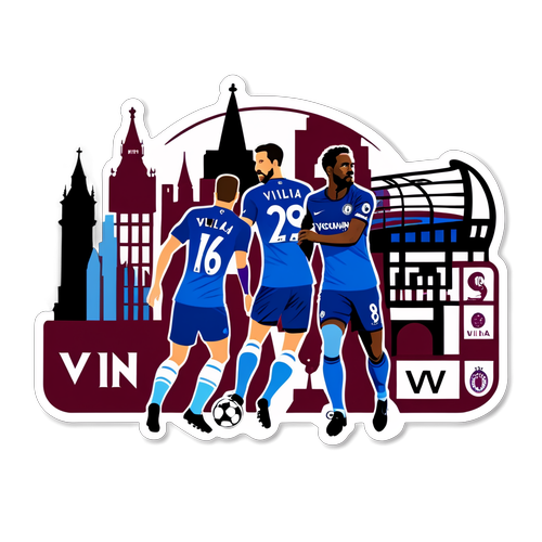 Chelsea ile Aston Villa Arasındaki Rekabeti Gösteren Sticker