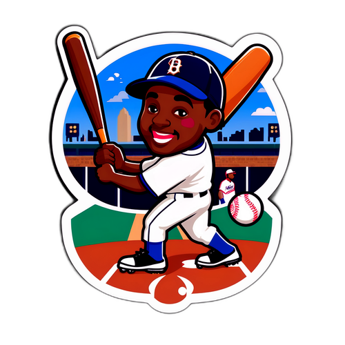 激動時刻的棒球貼紙
