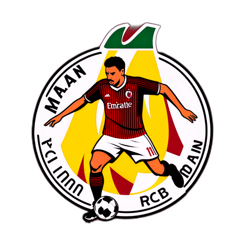 Design nálepky AC Milan – AS Roma s fotbalistou driblujícím míč