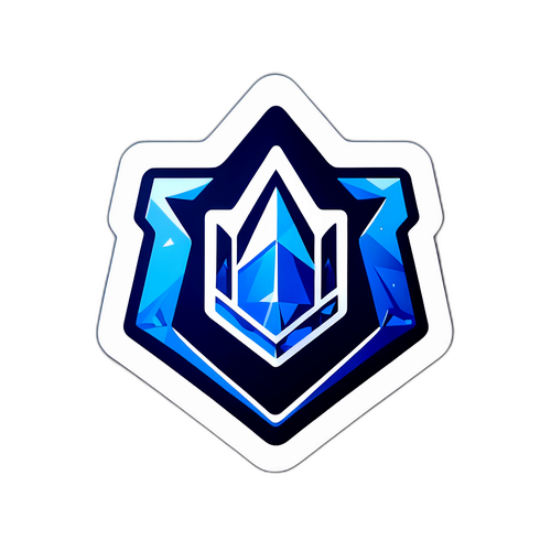 Логотип Epic Games с кристаллическими формами и оттенками синего