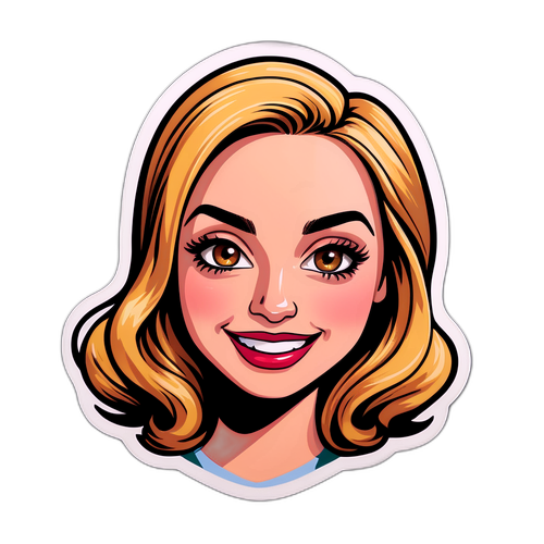 Autocollant de Brianne Howey en style cartoon