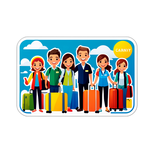 Glada Passagerare på Flygplats