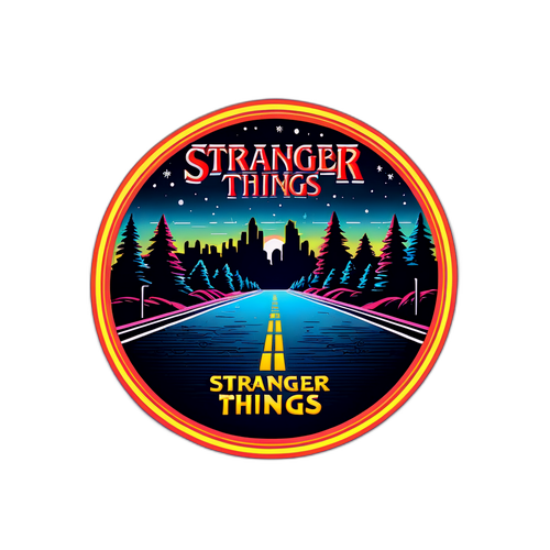 Retro Neon Stranger Things Klistermärke