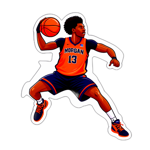Dynamic Morgan State Basketball Player Sticker