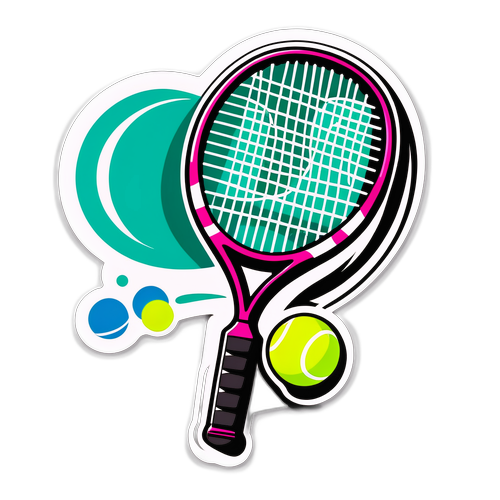 Stylischer Tennis-Schläger und Bälle