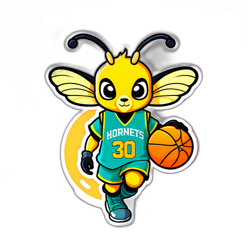 Kaakit-akit na Karakter ng Hornet na Naka-Jersey sa Basketbol