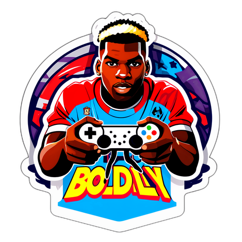 Stwórz naklejkę z Pogbą jako bohaterem wideo, trzymającym kontroler