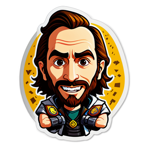 Autocollant caricature d'Asmongold