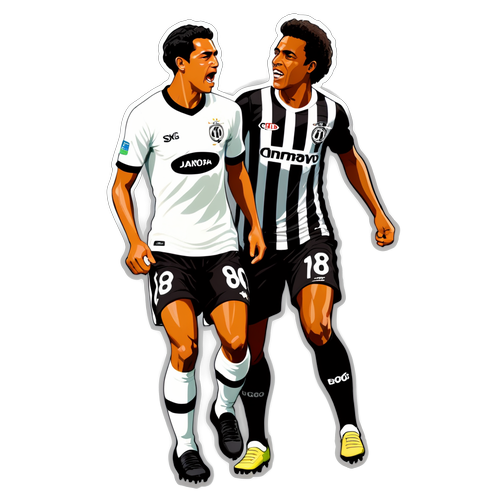 Un sticker cu un meci clasic între Santos și Botafogo