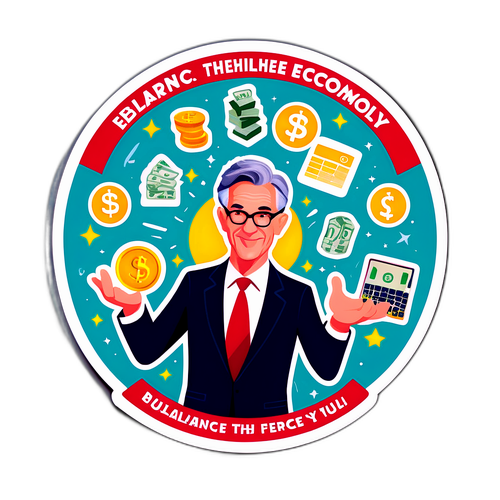 जेरोम पॉवेल वित्तीय प्रतीकों को संभालते हुए, "अर्थव्यवस्था का संतुलन" टैगलाइन के साथ