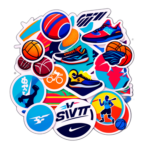 Illustration av SVT Sports olika program och sporter i en färgglad och energisk stil