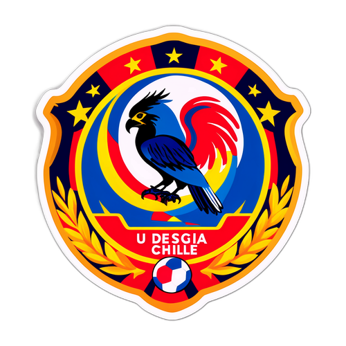 Diseño de una pegatina para el partido entre U. de Chile y U. Española
