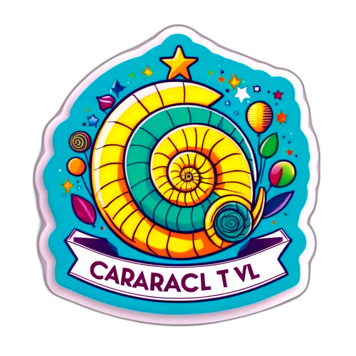 Logo de Caracol TV en un fondo festivo