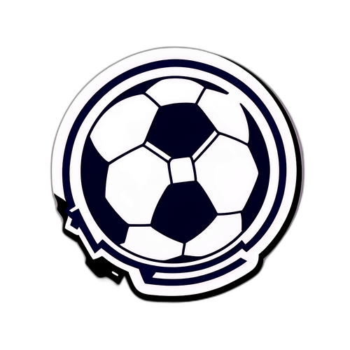 Quả bóng đá phong cách vintage hiện đại cho sticker "kqbd u23"