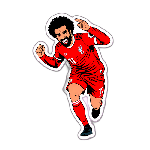 Наклейка с Мохамедом Салахом, исполняющим потрясающий трюк