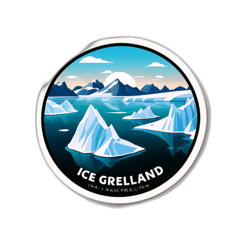 Thiết kế sticker về băng và cảnh đẹp tự nhiên của Greenland
