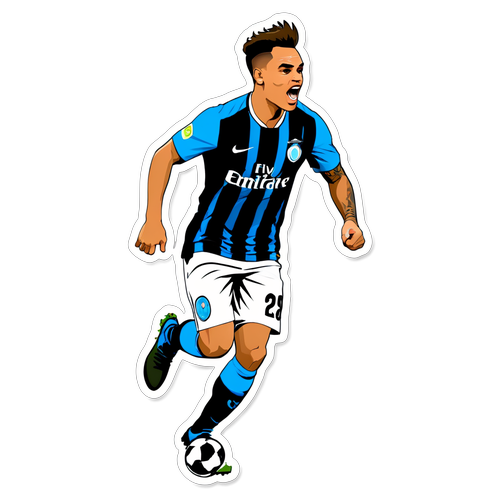 Autocollant de Lautaro Martinez en action