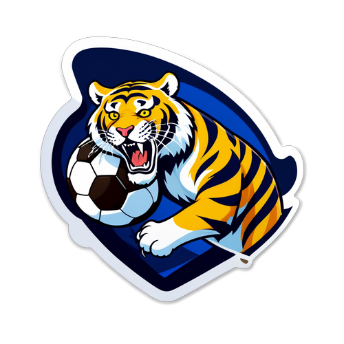 Desain Stiker Harimau dan Sepak Bola