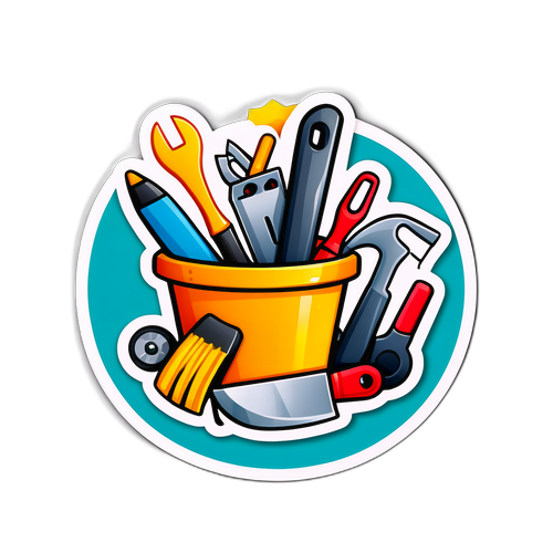 Sticker Divertido para el Día del Empleado del Comercio