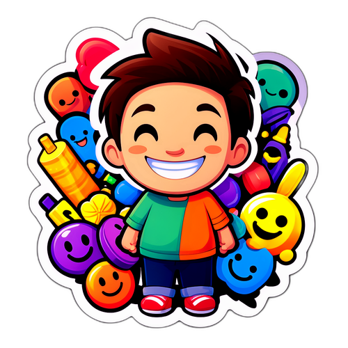 Sticker cu Nick și Simboluri ale Prieteniei