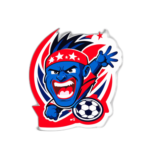 Návrh nálepky vyjadřující euforii během fotbalového zápasu Lille – Lyon