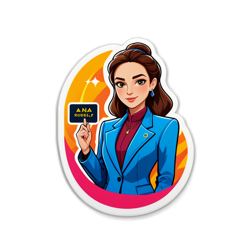 Sticker de Ana Rosenfeld con estilo moderno y fondo elegante